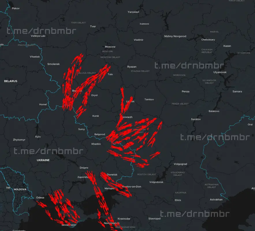 Масштабная атака украинских БПЛА